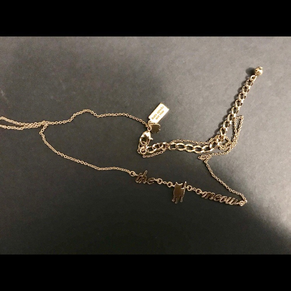 New Kate Spade “The Cats Meow” Gold Necklace